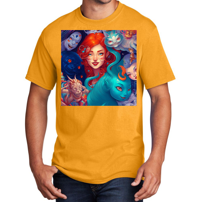 Beautiful Girls Art Basic T-shirt | Artistshot