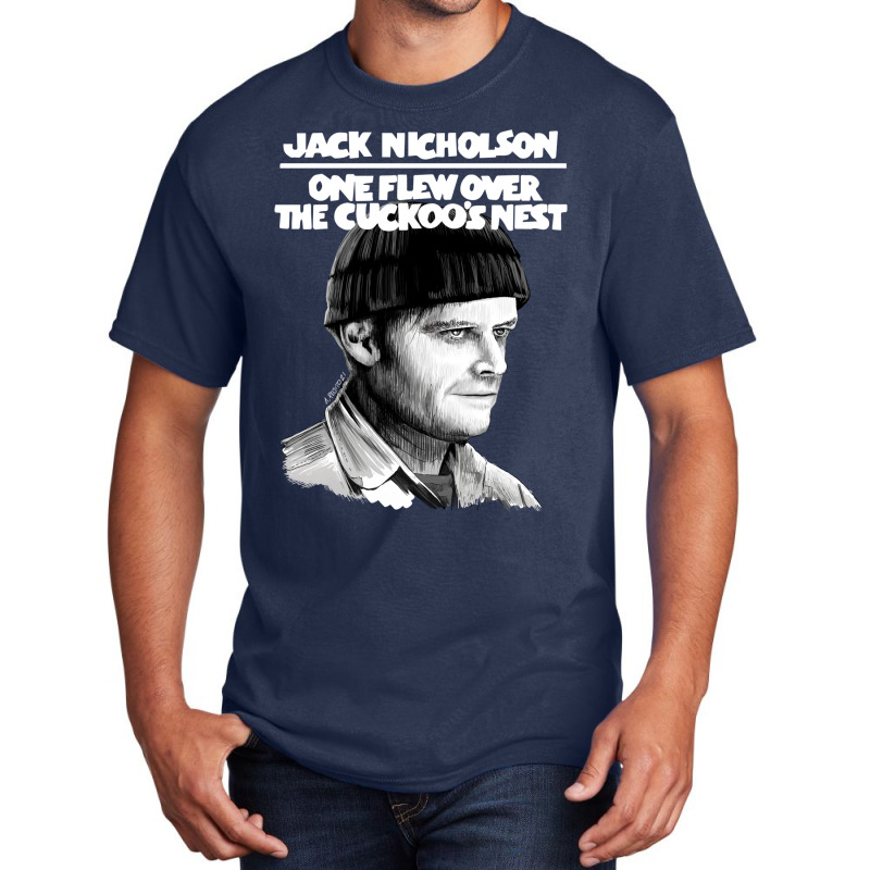 One Flew Over The Cuckoo's Nest With Title Illustration Basic T-shirt by aldeeblariik | Artistshot