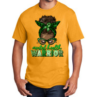 Mental Health Warrior Afro Messy Bun Basic T-shirt | Artistshot