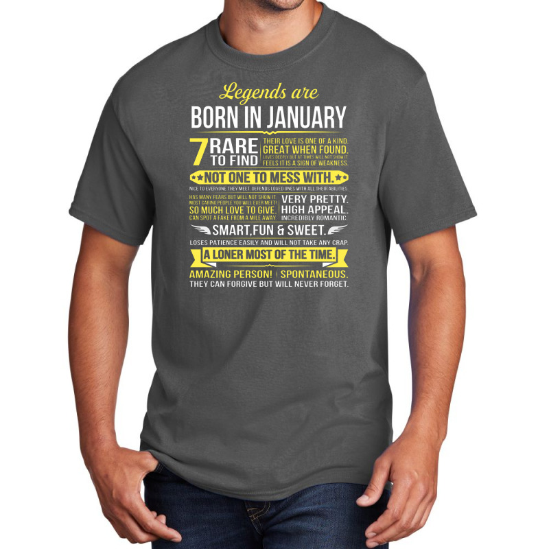 Legends Are Born In January Basic T-shirt | Artistshot