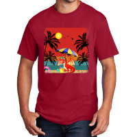 Beach Coconut Tree Retro Graphic Dragon Lover Summ Basic T-shirt | Artistshot