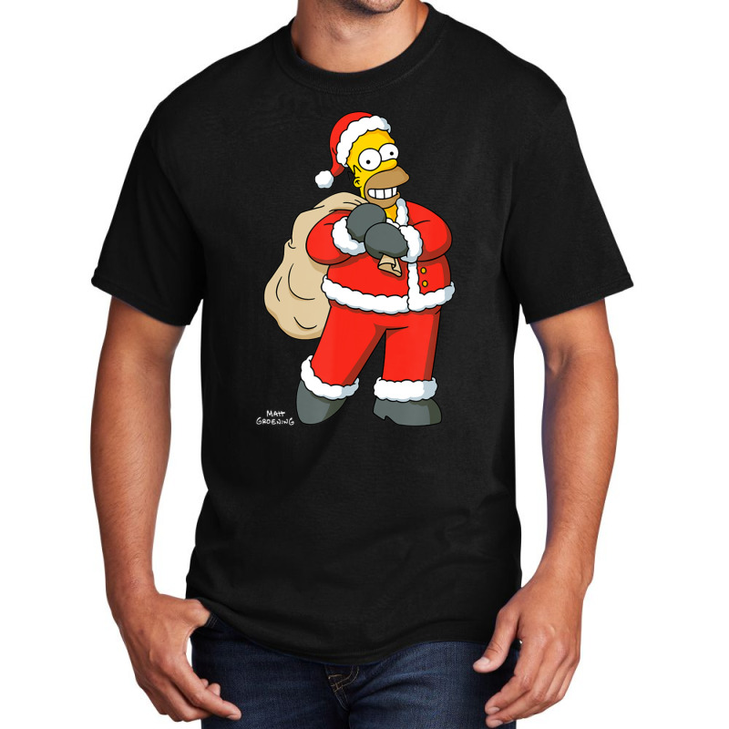 The Simpsons Santa Homer Holiday Basic T-shirt by longdanouj | Artistshot