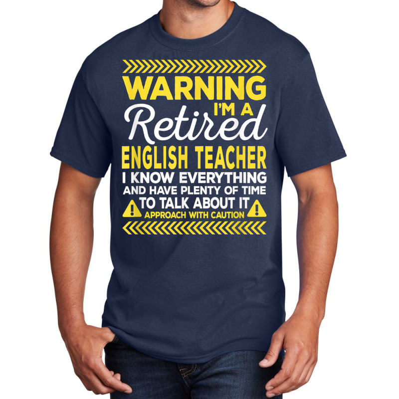 Warning Retired English Teacher Funny Language Ins Basic T-shirt | Artistshot