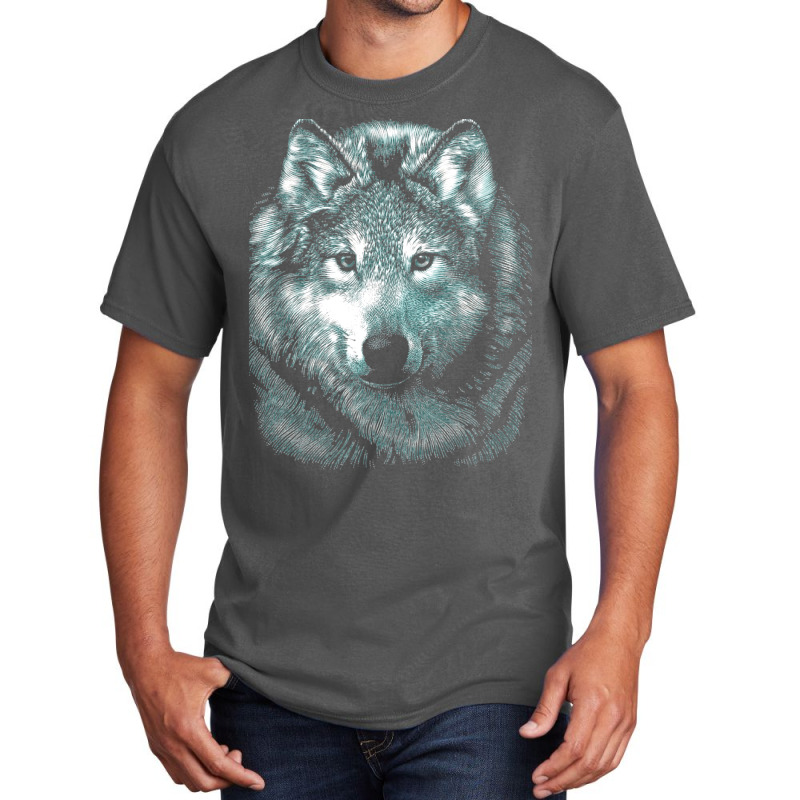 Wolf Face 1 Basic T-shirt by peickkerberk | Artistshot