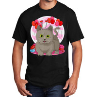 Munchkin Cat Heart Valentine Day Decor Basic T-shirt | Artistshot