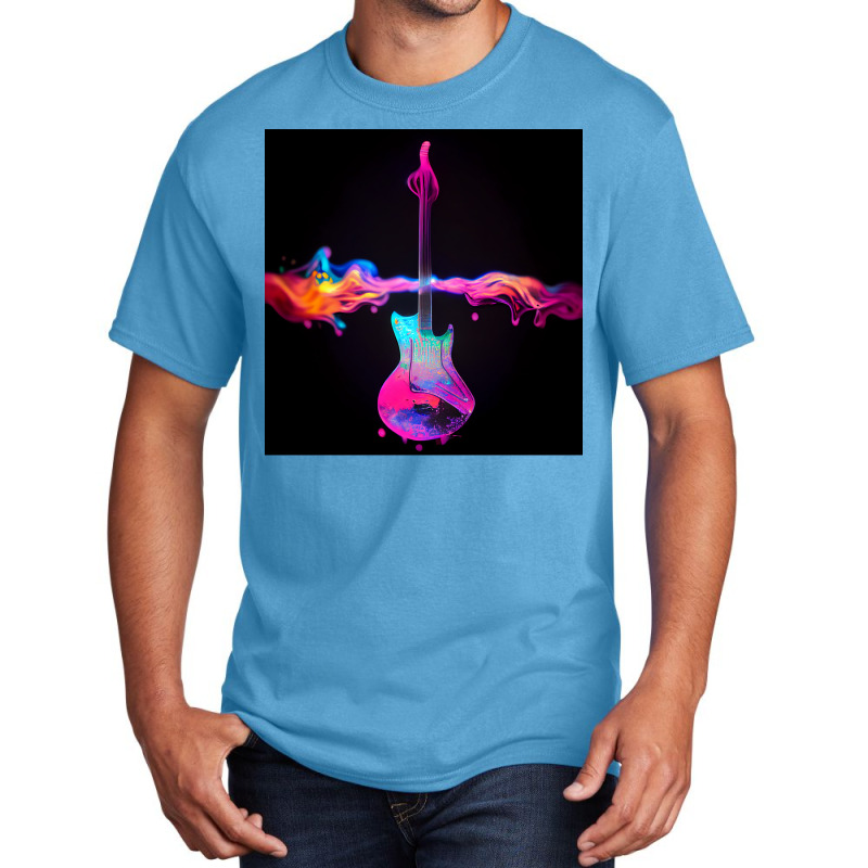 Radioactive Guitar On Colors Basic T-shirt by callisborcukd | Artistshot