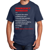 Emergency Manager Funny Management Definition Noun Basic T-shirt | Artistshot