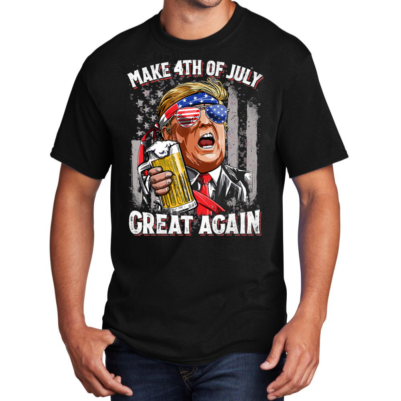 Make 4th Of July Great Again Trump Beer Basic T-shirt | Artistshot