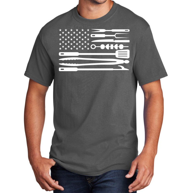 Bbq Flag Aesthetic Basic T-shirt by strosesimonsf | Artistshot