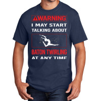 Red Warning Baton Twirling Twirl Twirler Trending Basic T-shirt | Artistshot