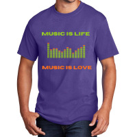 Music Is Life Music Is Love Equalizer Spectrum Ana Basic T-shirt | Artistshot