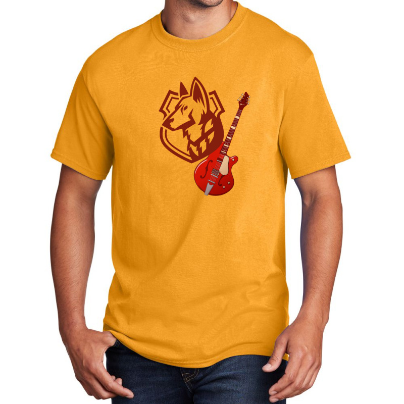 Dog Playing Guitar Basic T-shirt | Artistshot