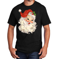 Pink Santa Retro Vintage Christmas T Shirt Basic T-shirt | Artistshot