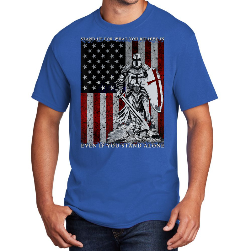 Knight Templar American Flag Crusader T Shirt Basic T-shirt | Artistshot