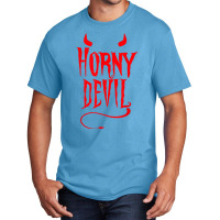 Horny Devil Sexy Sinner Horns Tail Adult Sinful Hu Basic T-shirt | Artistshot