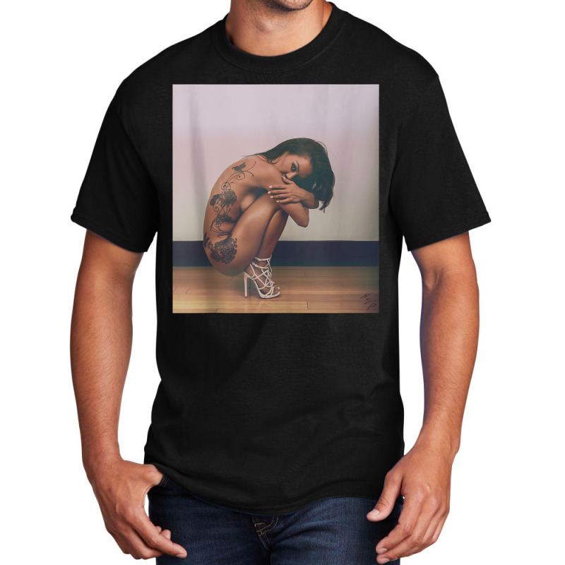 Pinup Girl T Shirt For Men   Sexy Tattoo Model Imp Basic T-shirt | Artistshot