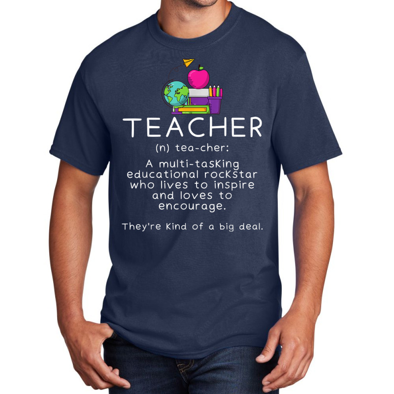 Teacher Definition   Funny Teaching School Teacher Basic T-shirt | Artistshot