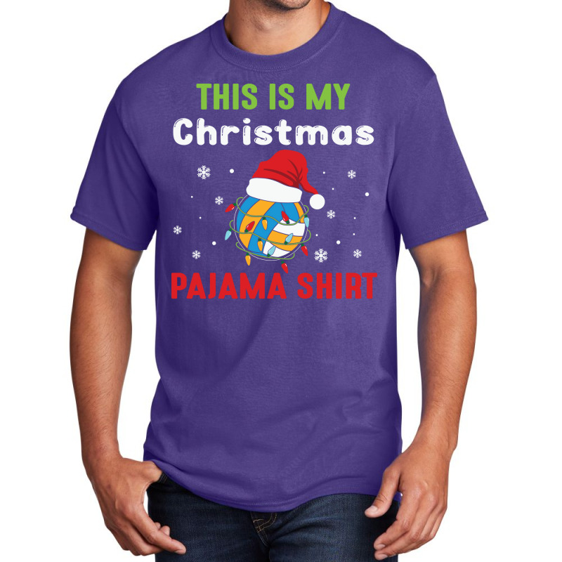 This Is My Christmas Pajama Volleyball Middle Bloc Basic T-shirt by zerrchudejv | Artistshot