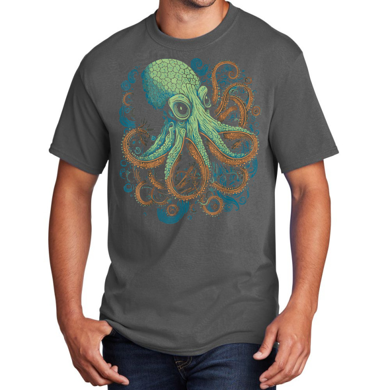 Beautiful Octopus Ocean Animal Lover Artistic Grap Basic T-shirt | Artistshot