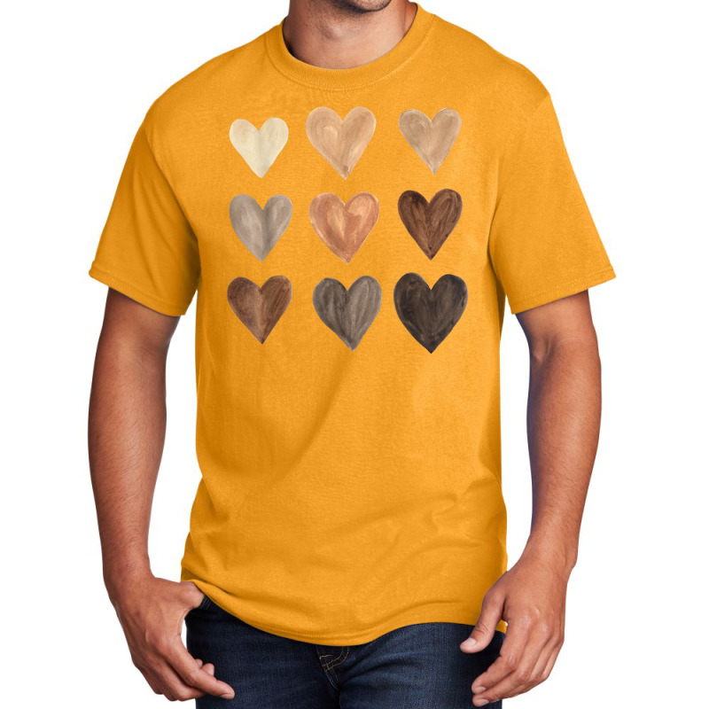 Diversity Heart Skin Tones Black Pride Melanin Kin Basic T-shirt | Artistshot