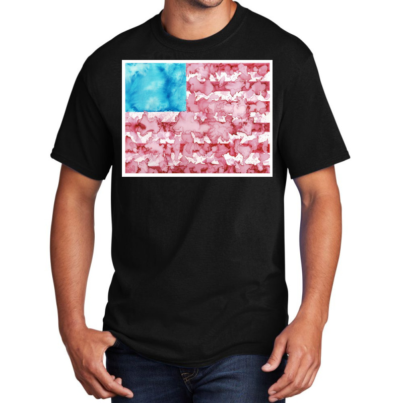 Watercolor America Basic T-shirt | Artistshot