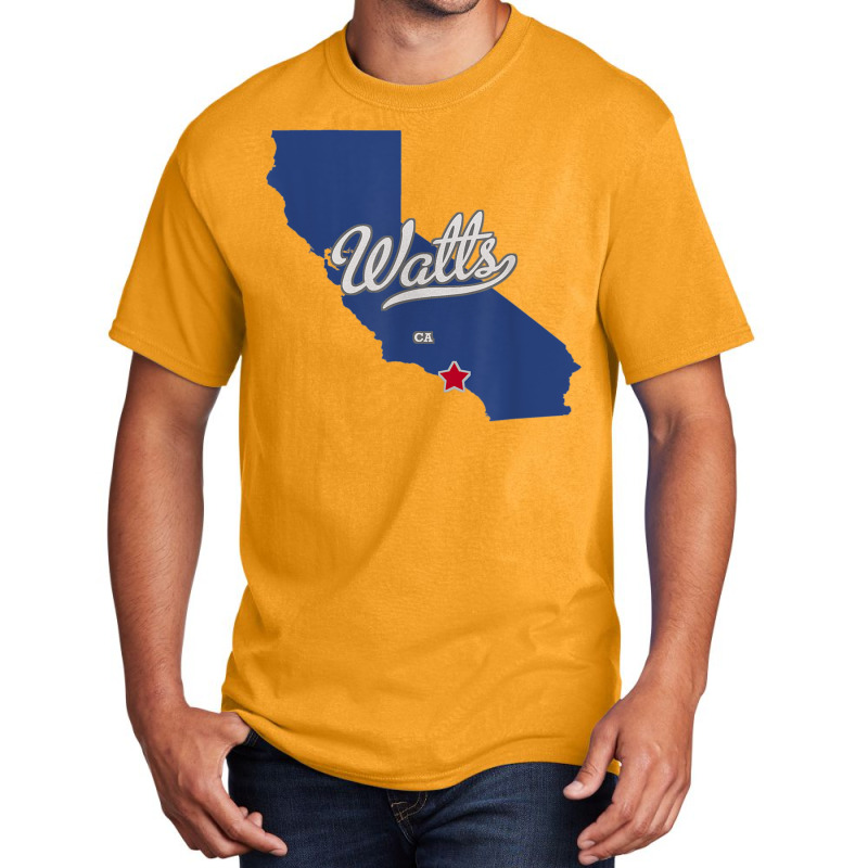 Watts California Los Angeles Ca Map T Shirt Basic T-shirt | Artistshot