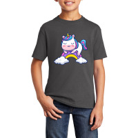 Limited Edition Cute Unicorn Sleeping On Rainbow C Basic Youth T-shirt | Artistshot