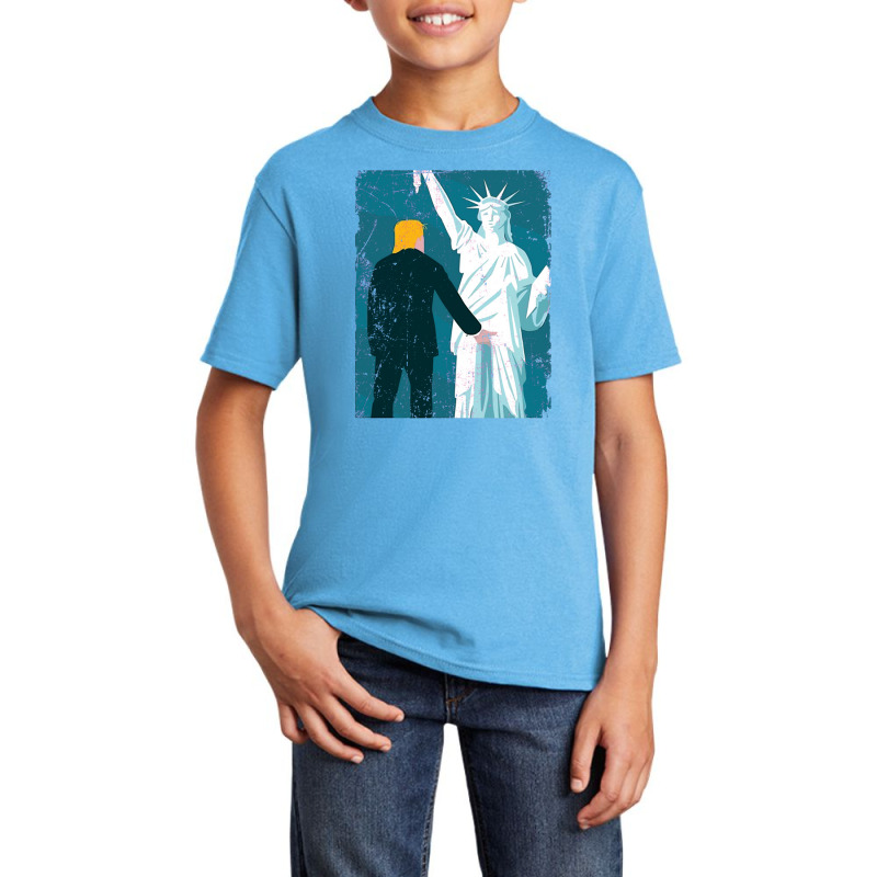 Political Trump Grabs Lady Liberty Basic Youth T-shirt | Artistshot