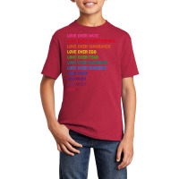 Love Over Hate, Love Over Indifference Lgb Basic Youth T-shirt | Artistshot