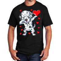 Dabbing Dalmatian Valentines Day Heart Boys Girls Basic T-shirt | Artistshot