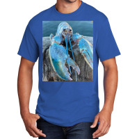 Funny Jumpscare Lobster Meme Blue Crustacean T Shi Basic T-shirt | Artistshot