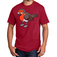 Sad Robin Bird Cartoon Music Basic T-shirt | Artistshot