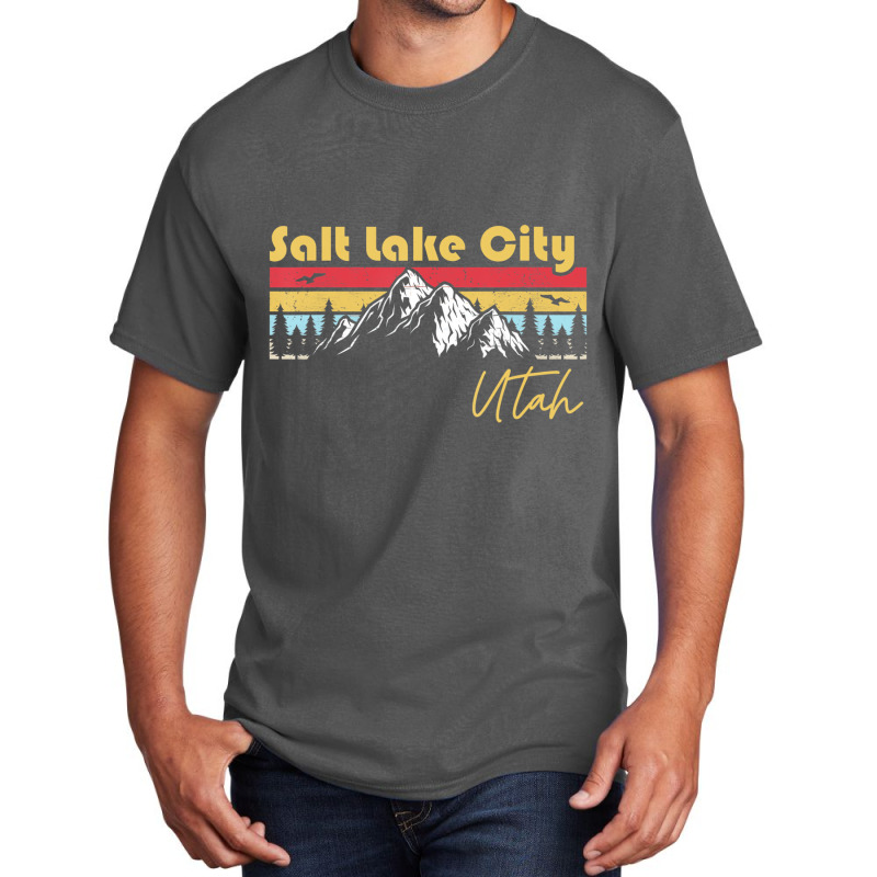 Salt Lake City Utah Roots Hometown Vintage Home St Basic T-shirt | Artistshot