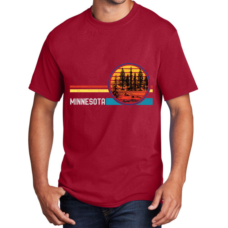 Retro Vintage Minnesota Mn 80s Lake Forest Mountai Basic T-shirt by genousuv | Artistshot