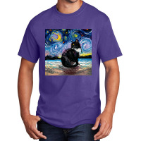 Trending Black Tuxedo Cat Night 2 Basic T-shirt | Artistshot