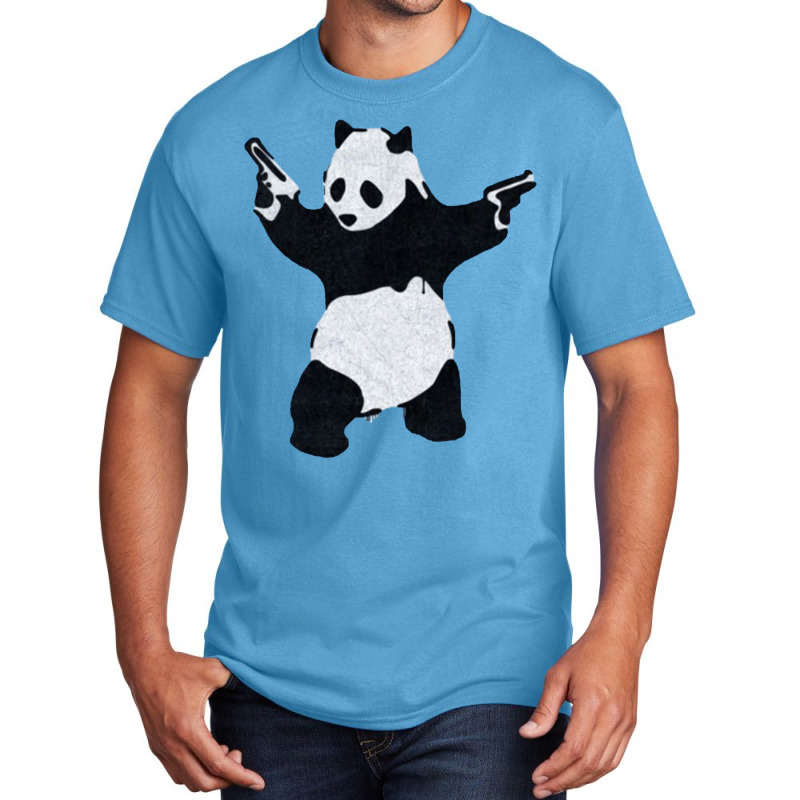 Banksy Panda With Guns Basic T-shirt by venooskafilav | Artistshot