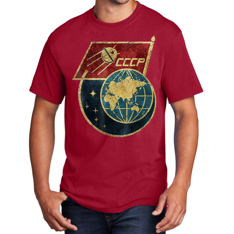 Cccp Original Russian Space Program Ussr Gift Tshi Basic T-shirt by calguaa | Artistshot