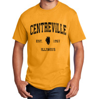 Centreville Michigan Mi Vintage Athletic Black Spo Basic T-shirt | Artistshot