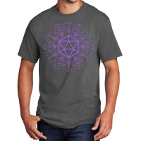 Purple Geometric Polyhedral D20 Dice Tabletop Rpg Basic T-shirt | Artistshot