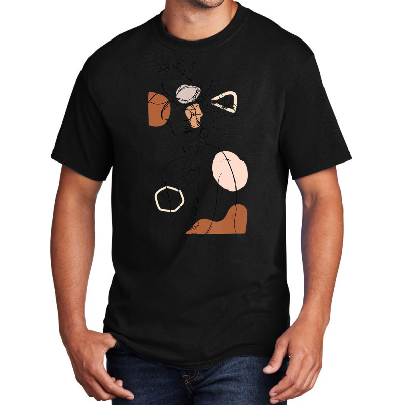 Line Art Face Abstract Art One Line Minimal Line D Basic T-shirt by kranendon | Artistshot