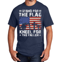 Patriotic Military Veteran American Flag Stand For Basic T-shirt | Artistshot