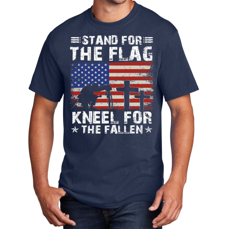 Patriotic Military Veteran American Flag Stand For Basic T-shirt | Artistshot