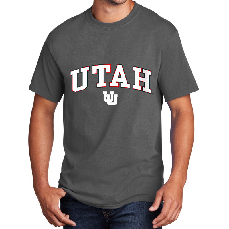 Womens Utah Utes Womens Arch Over Red Officially L Basic T-shirt by ervanm | Artistshot