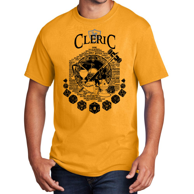 Rpg Class Series Cleric   Black Version Basic T-shirt | Artistshot