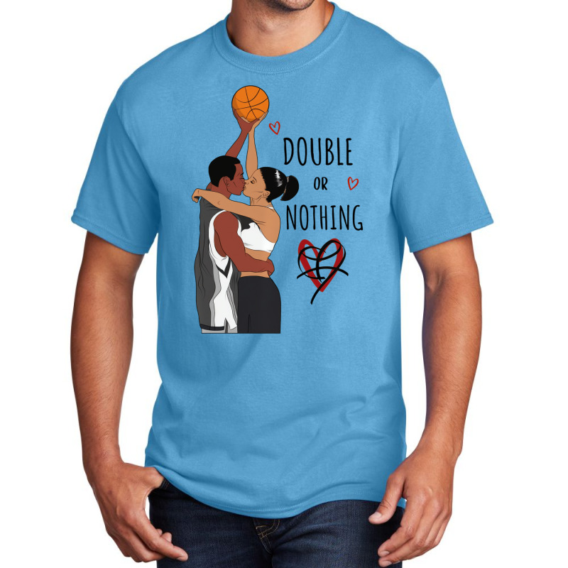 Couple Black Basketball Movies I Love You Card His Basic T-shirt by tamicam | Artistshot