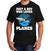 Funny Airplane Designs For Boys Men Plane Pilot Av Basic T-shirt | Artistshot