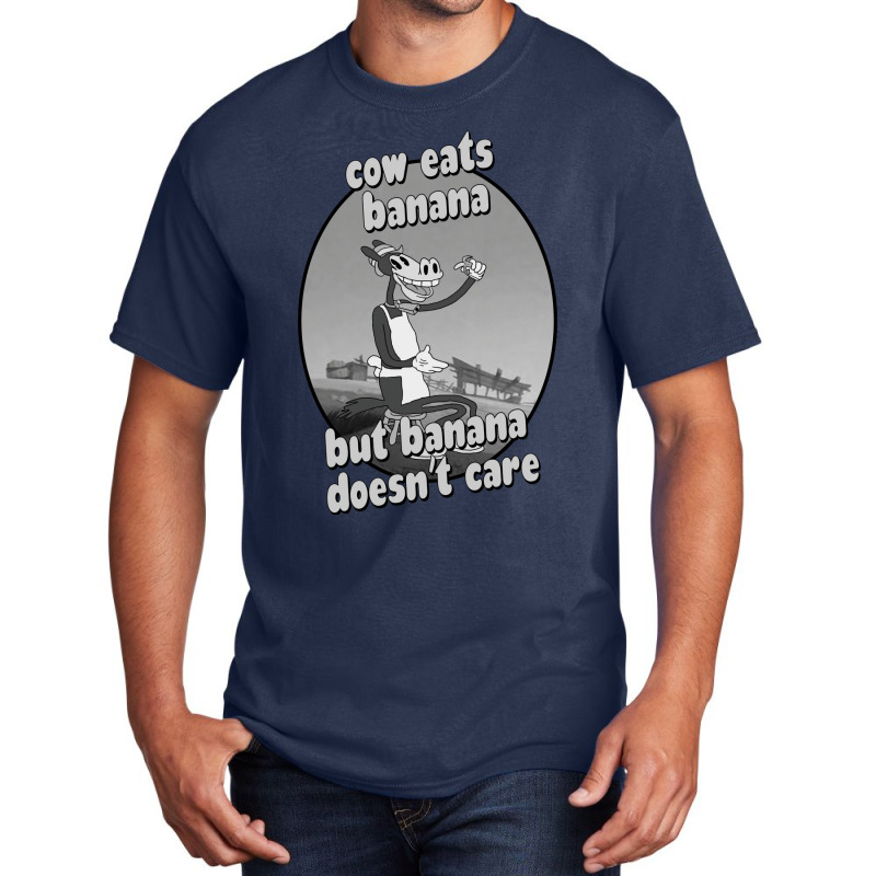 Cow Eats Banana 35 Basic T-shirt by nunezbovieu | Artistshot