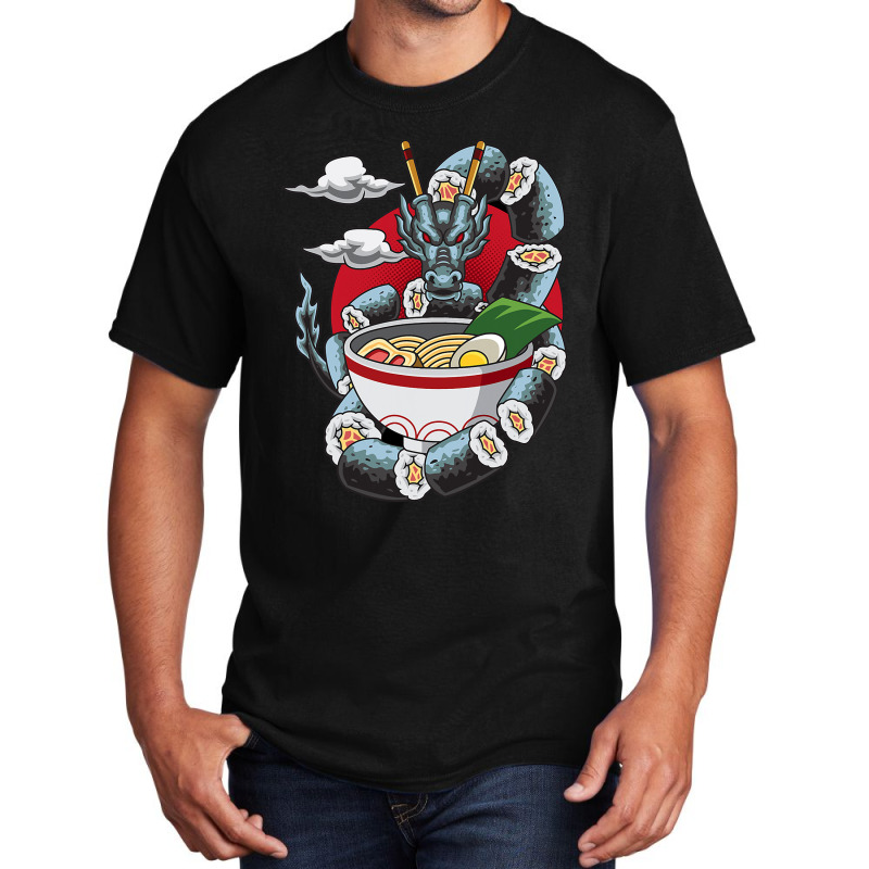 Dragon Oriental Sushi Design Basic T-shirt | Artistshot