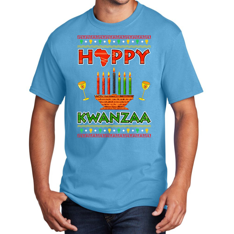 Happy Kwanzaa Kinara Candles African American Chri Basic T-shirt by aiiluurosy | Artistshot