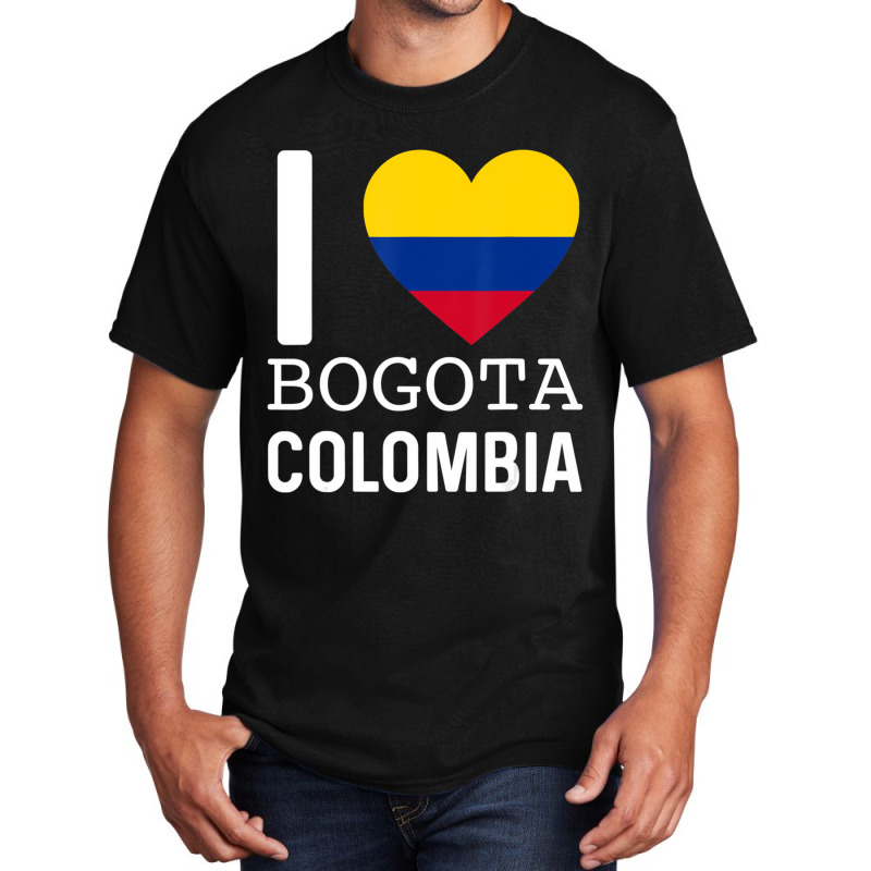 I Love Bogota Colombia Flag Map Colombian Pride Ca Basic T-shirt | Artistshot